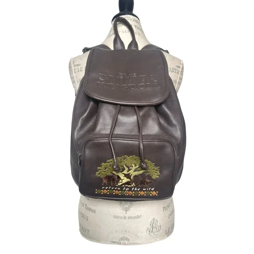 Disney | Women | Vtg 90s-00s Animal Kingdom Tree Of Life Faux Leather Backpack